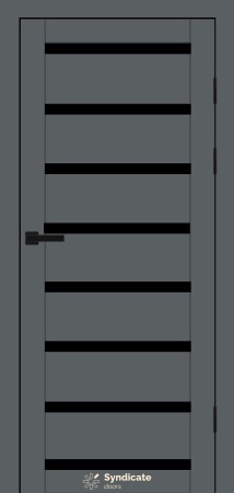Двері Syndicat Doors PVC 103 Емалія Графітіко чорне скло